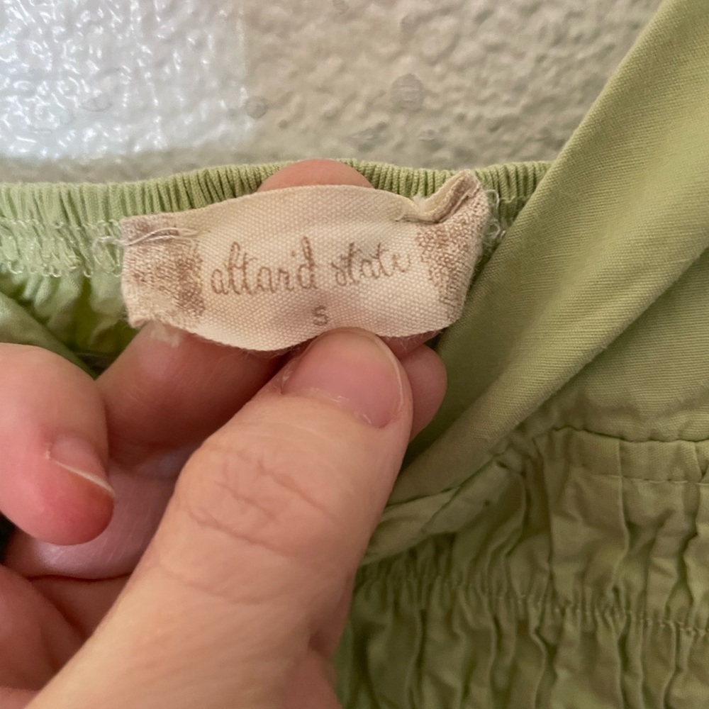 Altar'd State Light Green Midi 100% Cotton Dress Size Small w/ Pockets - Picture 6 of 7